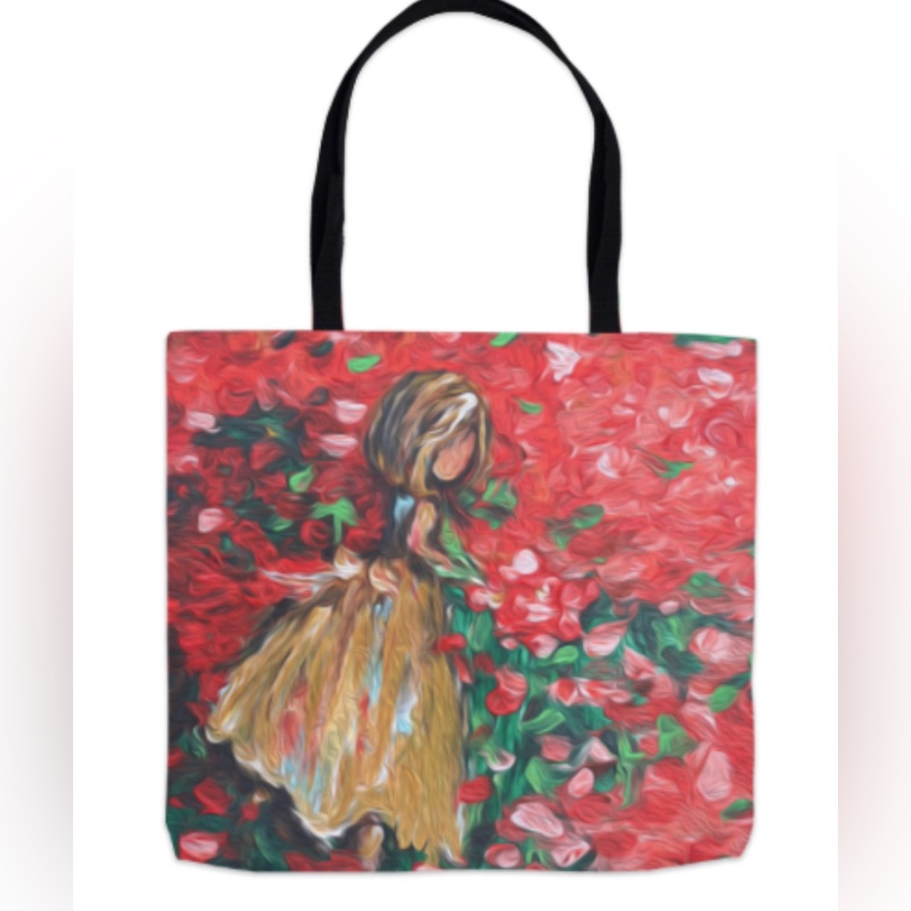 In a field of flowers tote for summer fun.